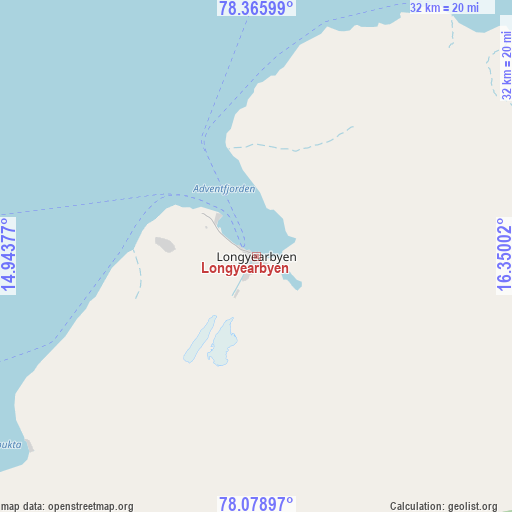 Longyearbyen on map