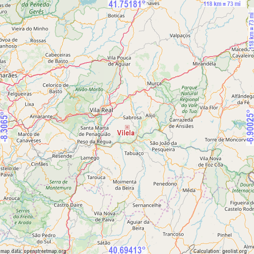 Vilela on map