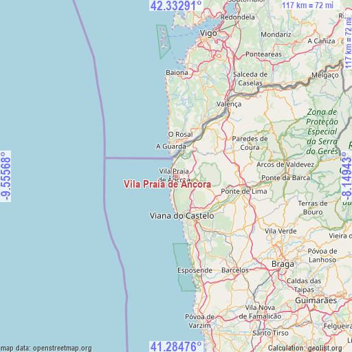 Vila Praia de Âncora on map