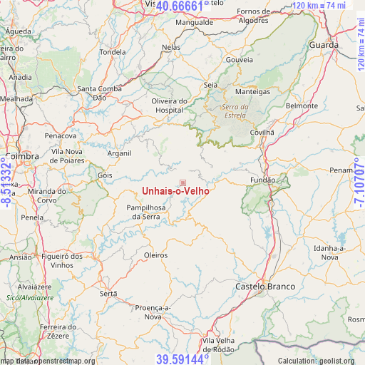 Unhais-o-Velho on map