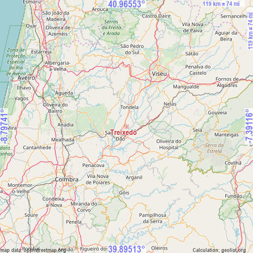 Treixedo on map