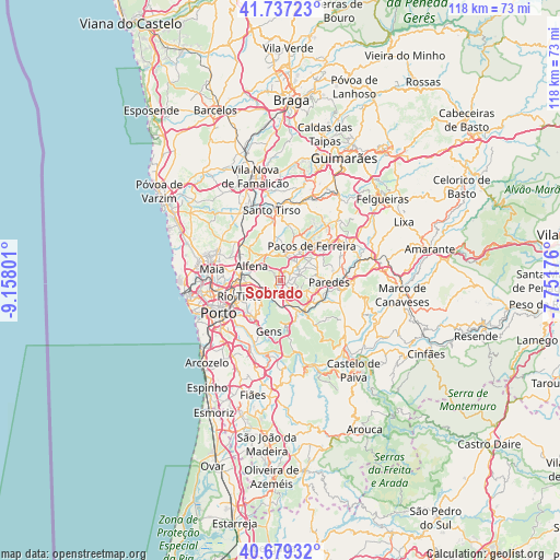 Sobrado on map