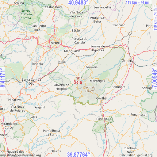Seia on map