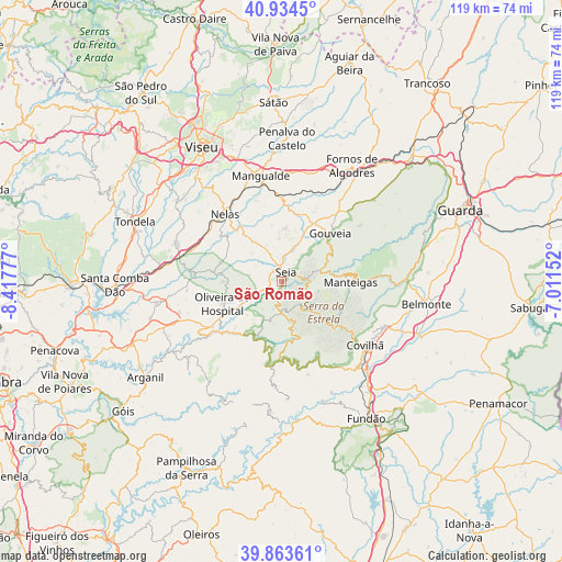 São Romão on map