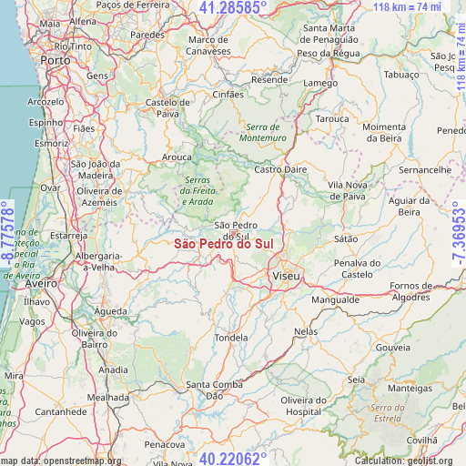 São Pedro do Sul on map