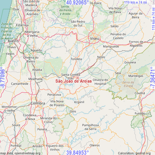 São João de Areias on map