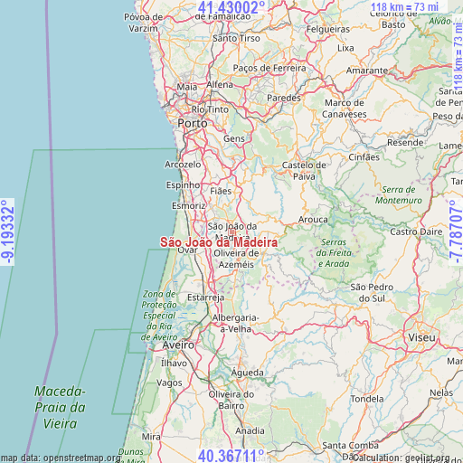 São João da Madeira on map