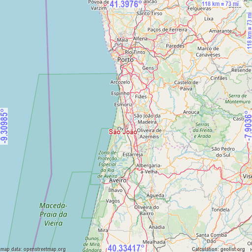 São João on map