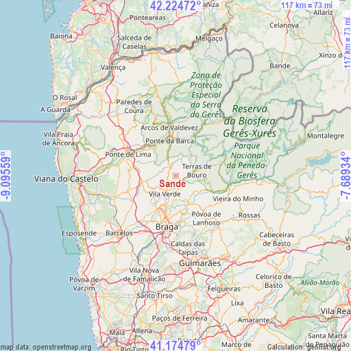Sande on map