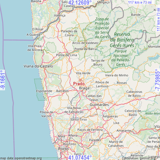 Prado on map