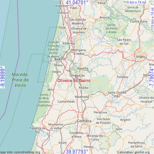 Oliveira do Bairro on map