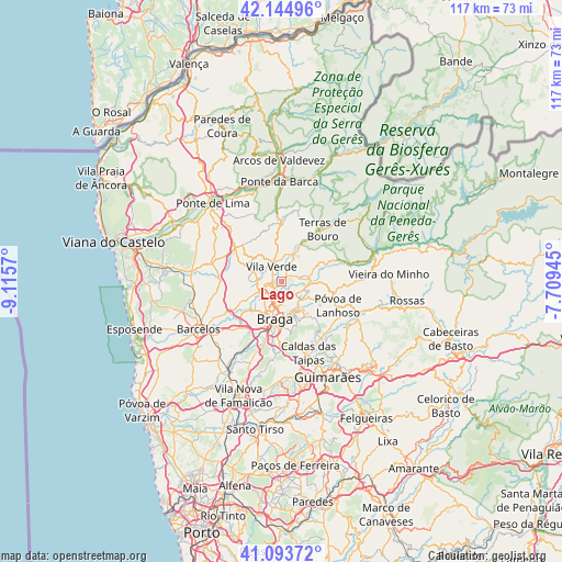 Lago on map