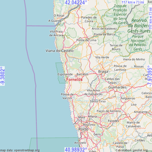 Fornelos on map