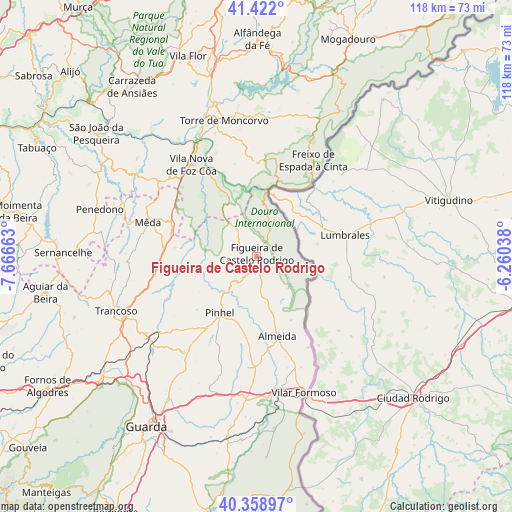 Figueira de Castelo Rodrigo on map