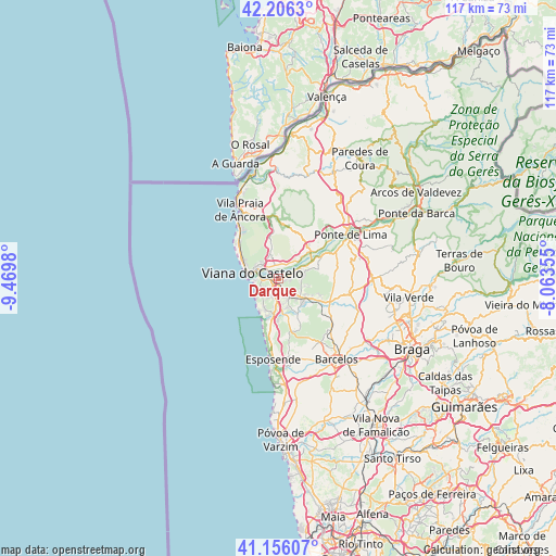 Darque on map