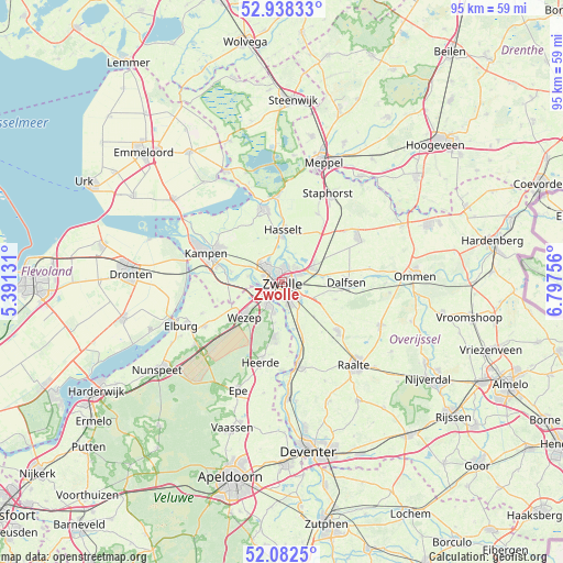 Zwolle on map