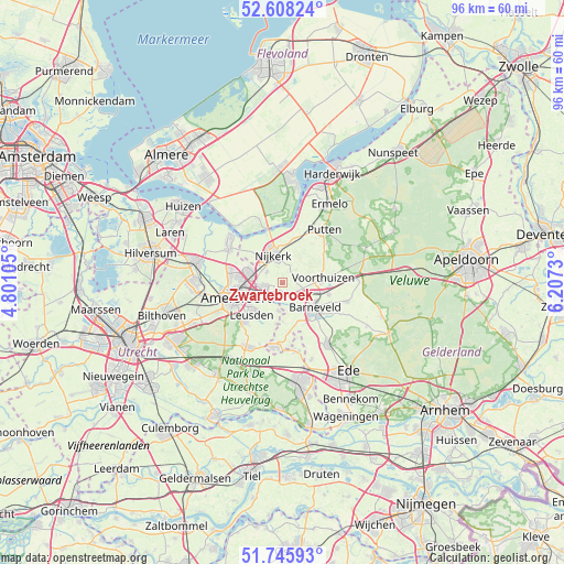 Zwartebroek on map