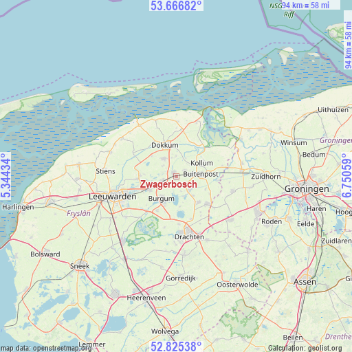 Zwagerbosch on map