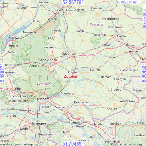 Zutphen on map