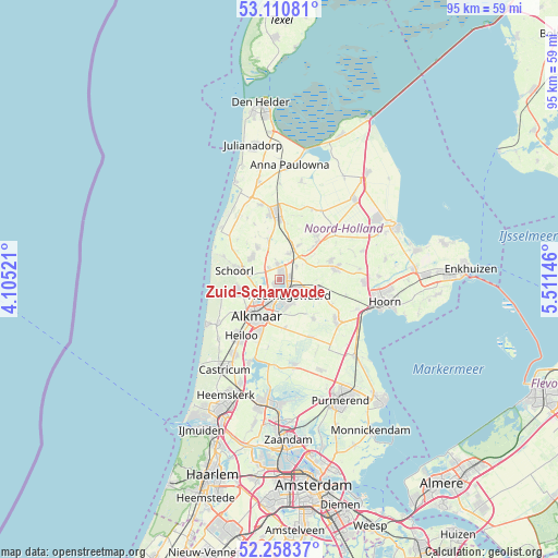 Zuid-Scharwoude on map