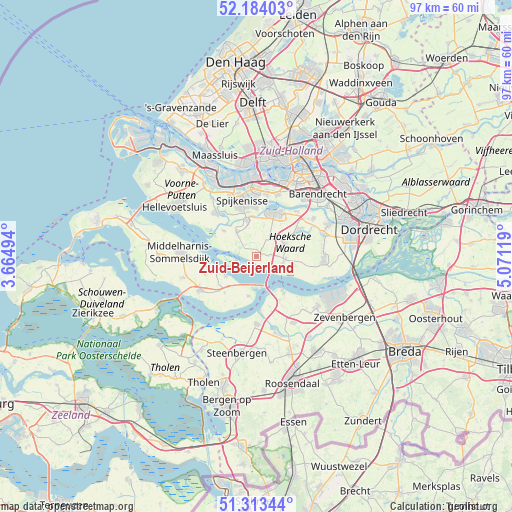 Zuid-Beijerland on map