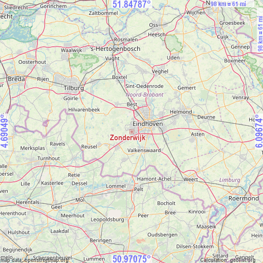 Zonderwijk on map