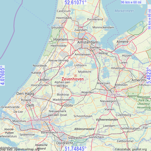 Zevenhoven on map