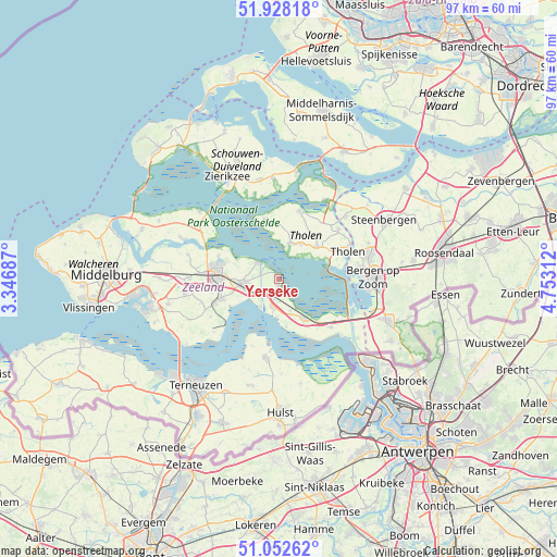 Yerseke on map