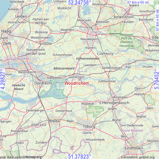 Woudrichem on map