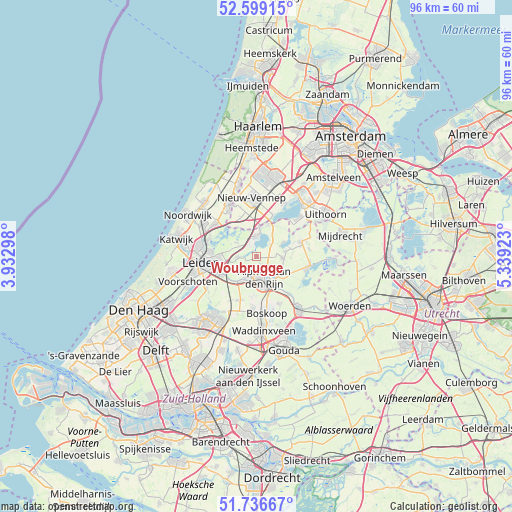 Woubrugge on map