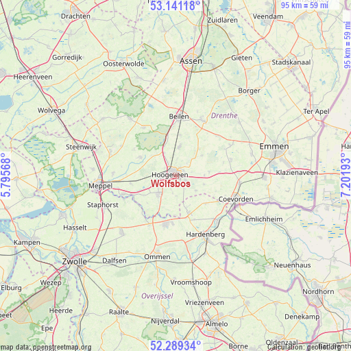 Wolfsbos on map