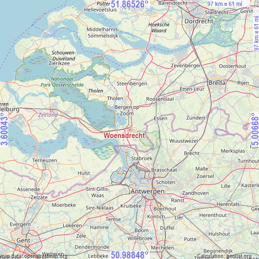 Woensdrecht on map