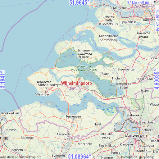 Wilhelminadorp on map