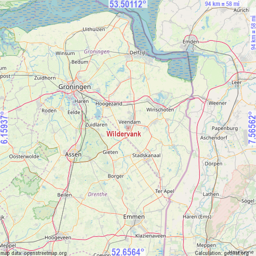 Wildervank on map