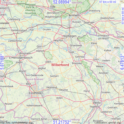 Wilbertoord on map