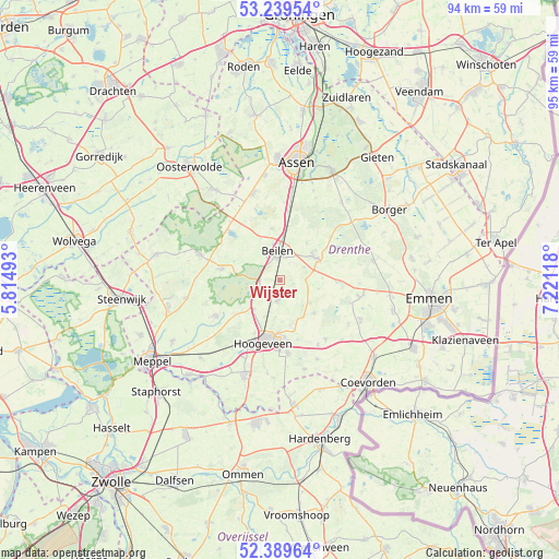Wijster on map