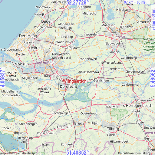 Wijngaarden on map