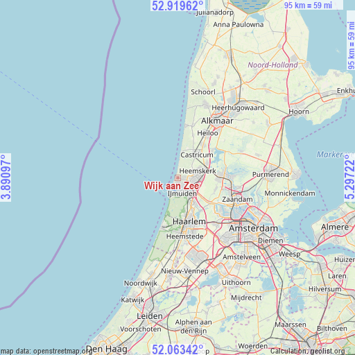 Wijk aan Zee on map