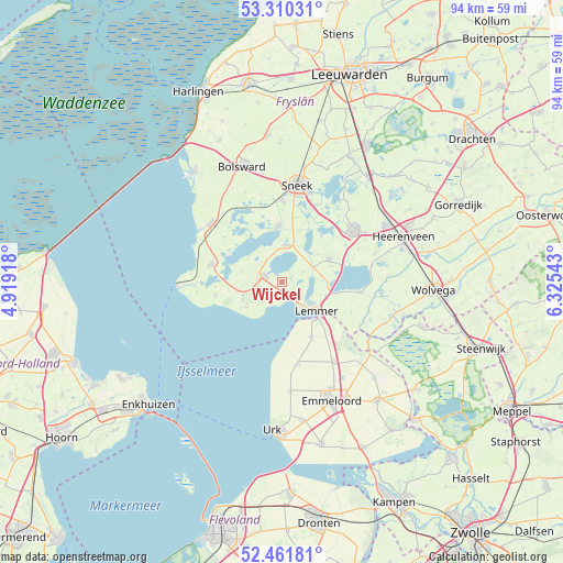 Wijckel on map