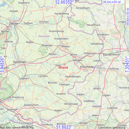 Wiene on map