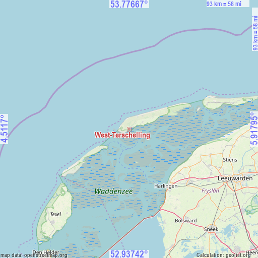 West-Terschelling on map