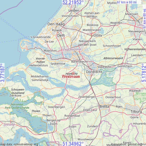 Westmaas on map