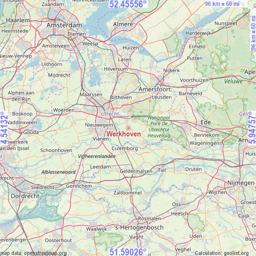 Werkhoven on map