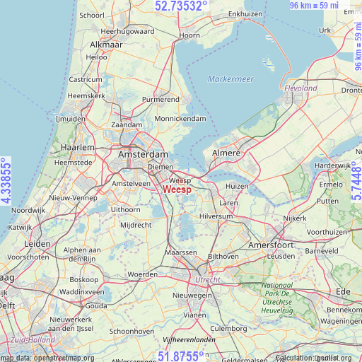 Weesp on map