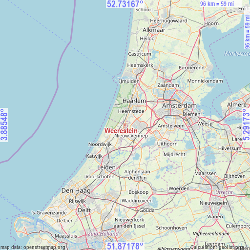 Weerestein on map