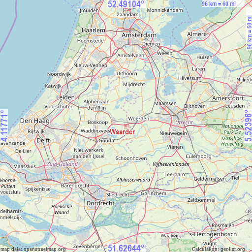 Waarder on map