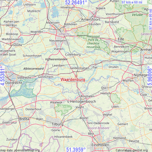 Waardenburg on map