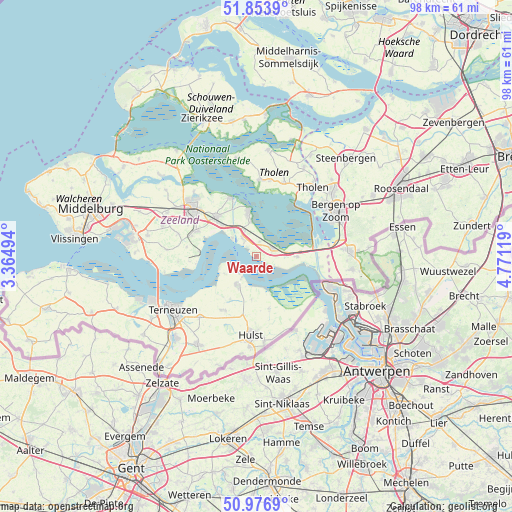 Waarde on map