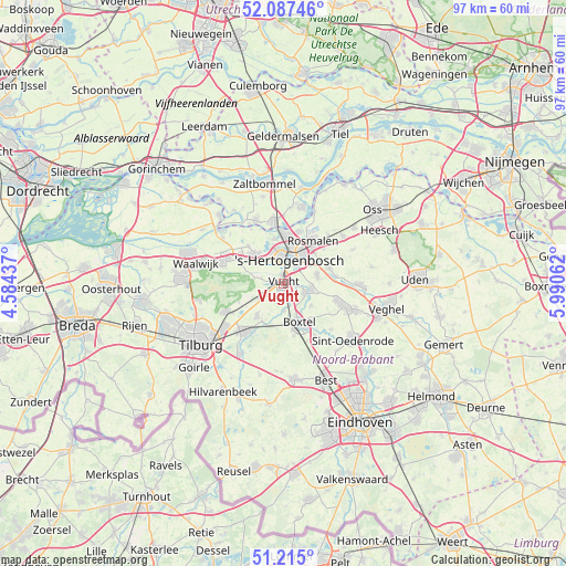 Vught on map