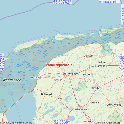 Vrouwenparochie on map